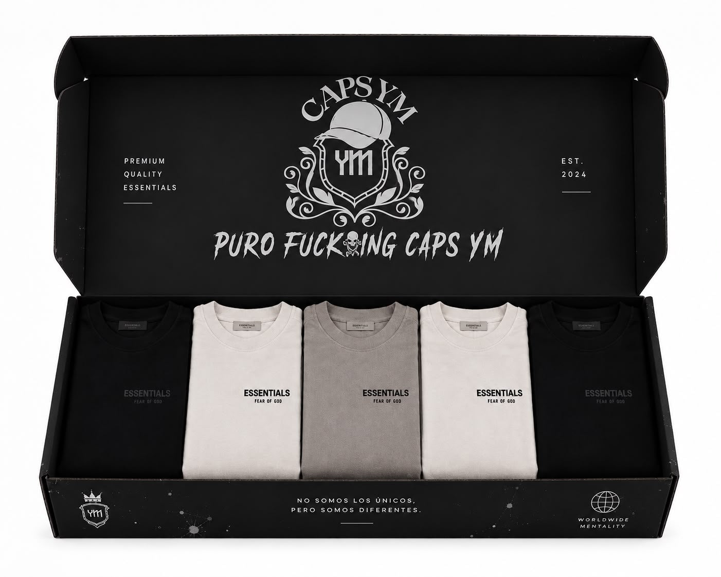 Lote de 5 Playeras Essentials