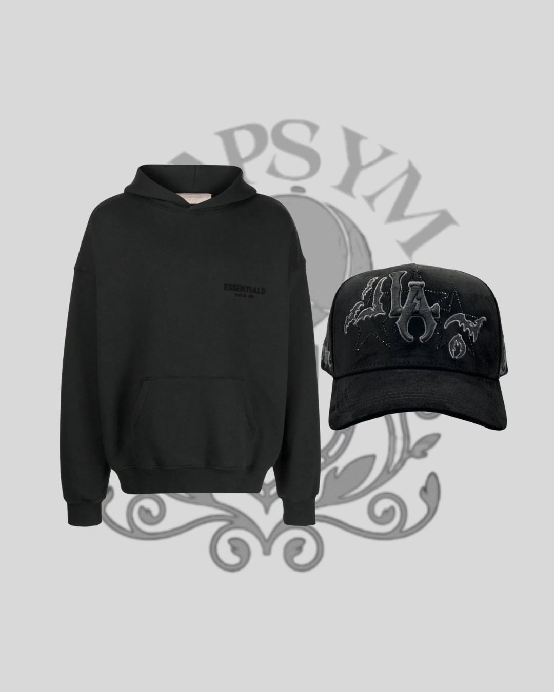 Hoodie Essentials Dark - Negra - Con Gorra Innedit Bruce Wayne