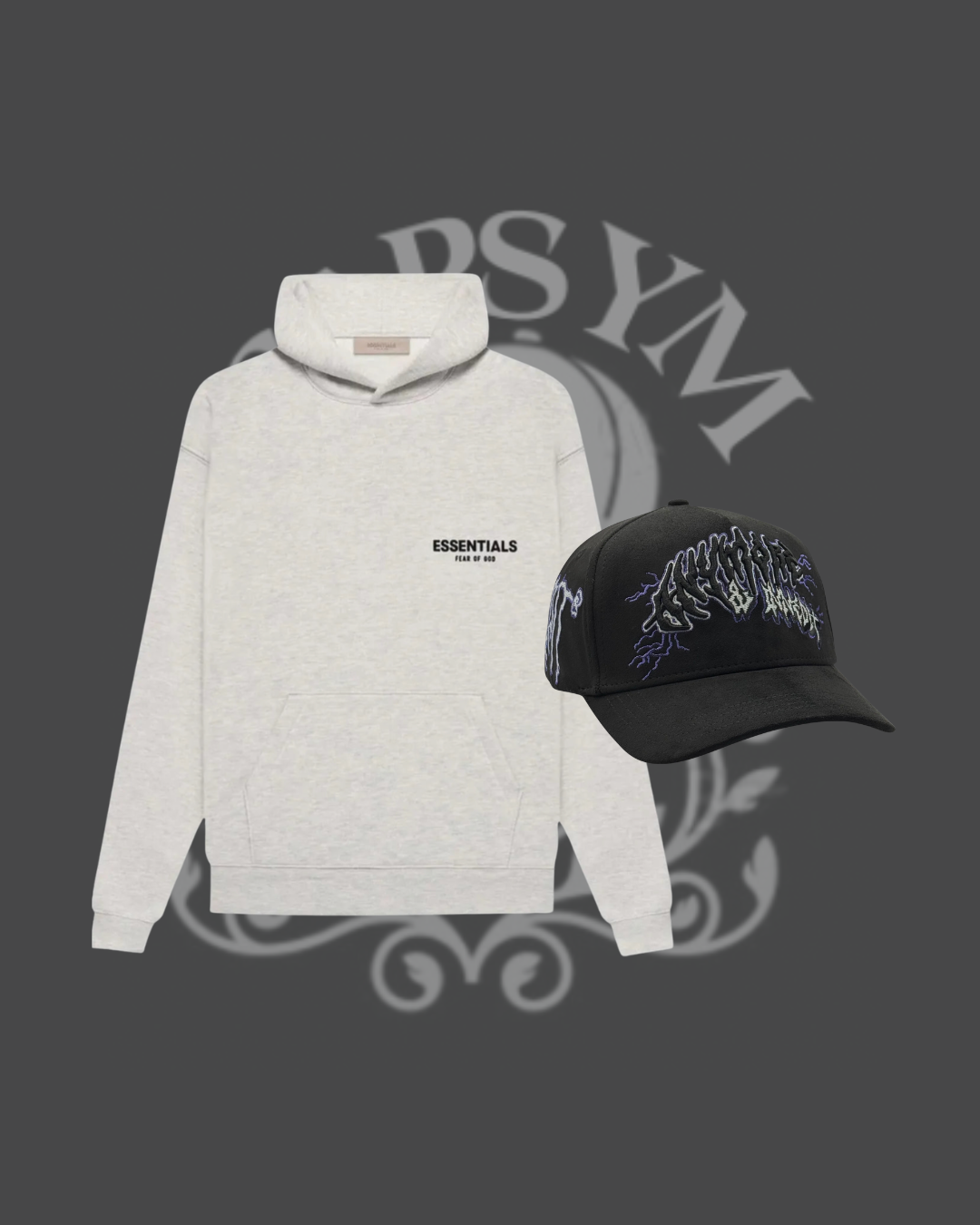 Hoodie Essentials Light Oatme - Gris claro - Con Gorra Innedit Anymore
