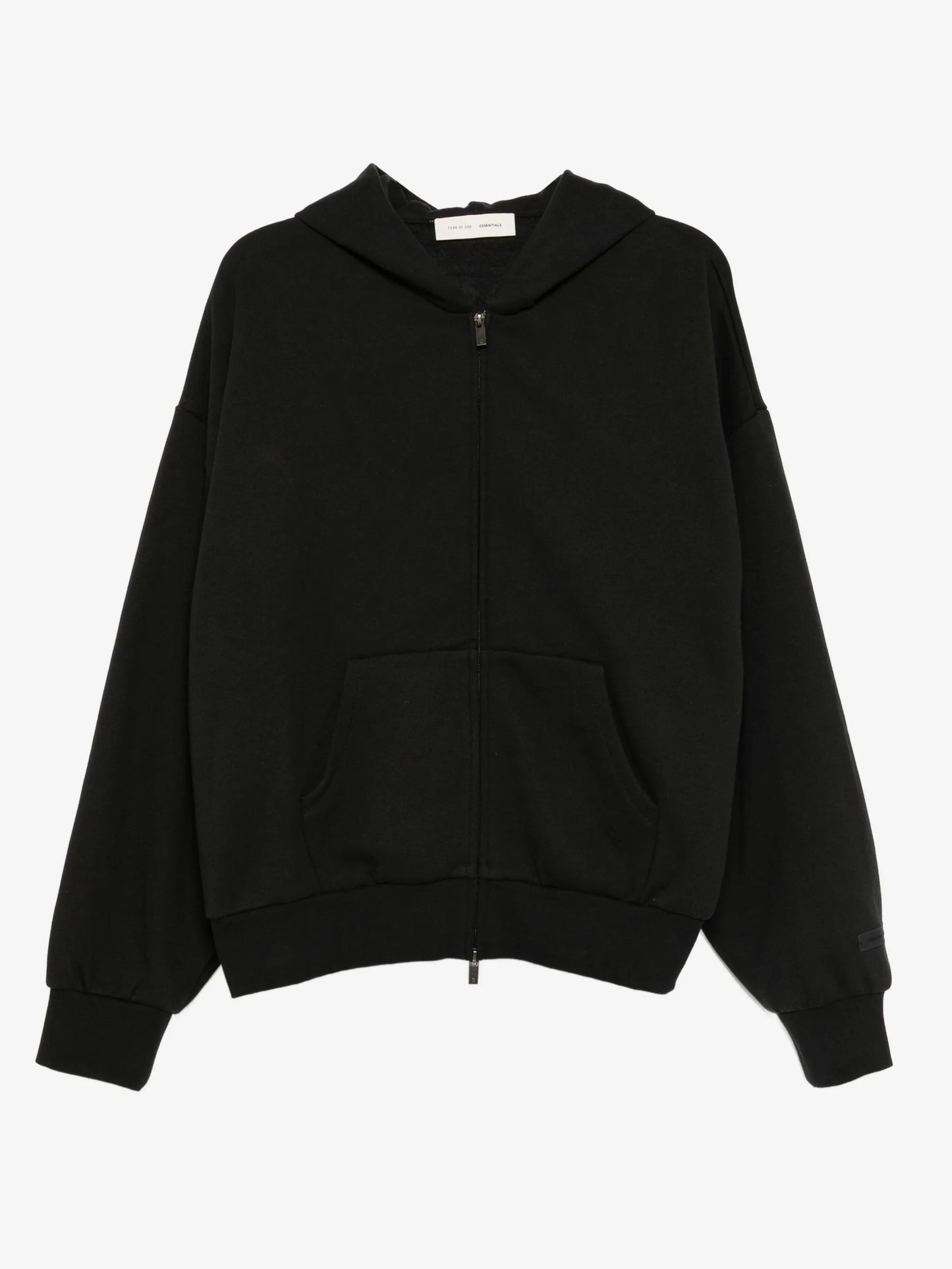ESSENTIALS HOODDIE NEGRA ZÍPER SS25
